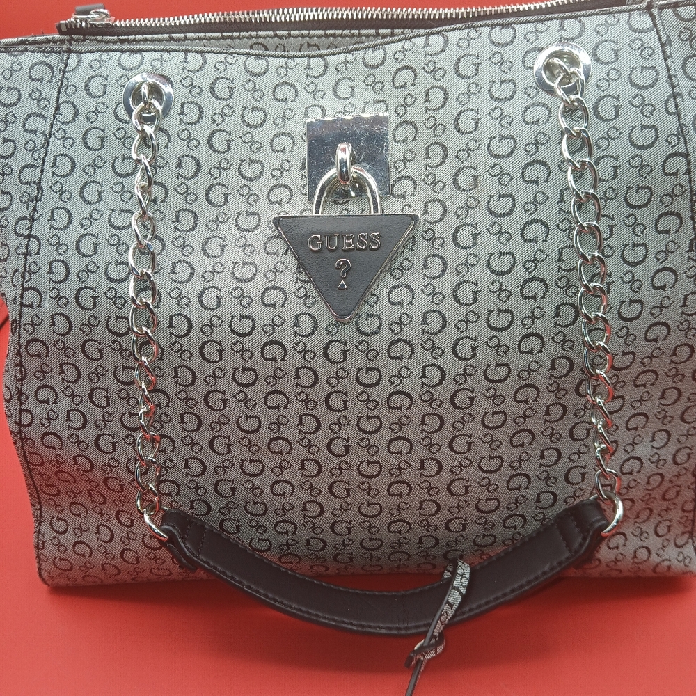 Guess Gray Textured Tote Bag